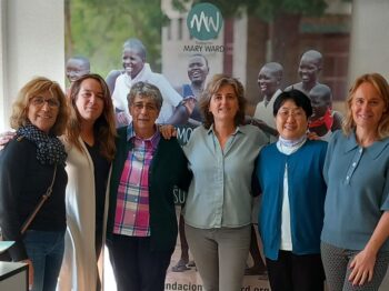 Sr. Anna Quinterio and Sr. Helena Kang meet the IBVM sisters in Madrid.
